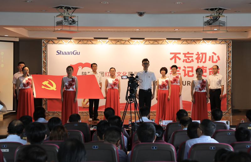 陜鼓戰(zhàn)略黨支部、投資證券黨支部聯(lián)合參賽隊(duì)表演主題朗誦《七月的天空》.jpg